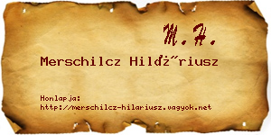 Merschilcz Hiláriusz névjegykártya